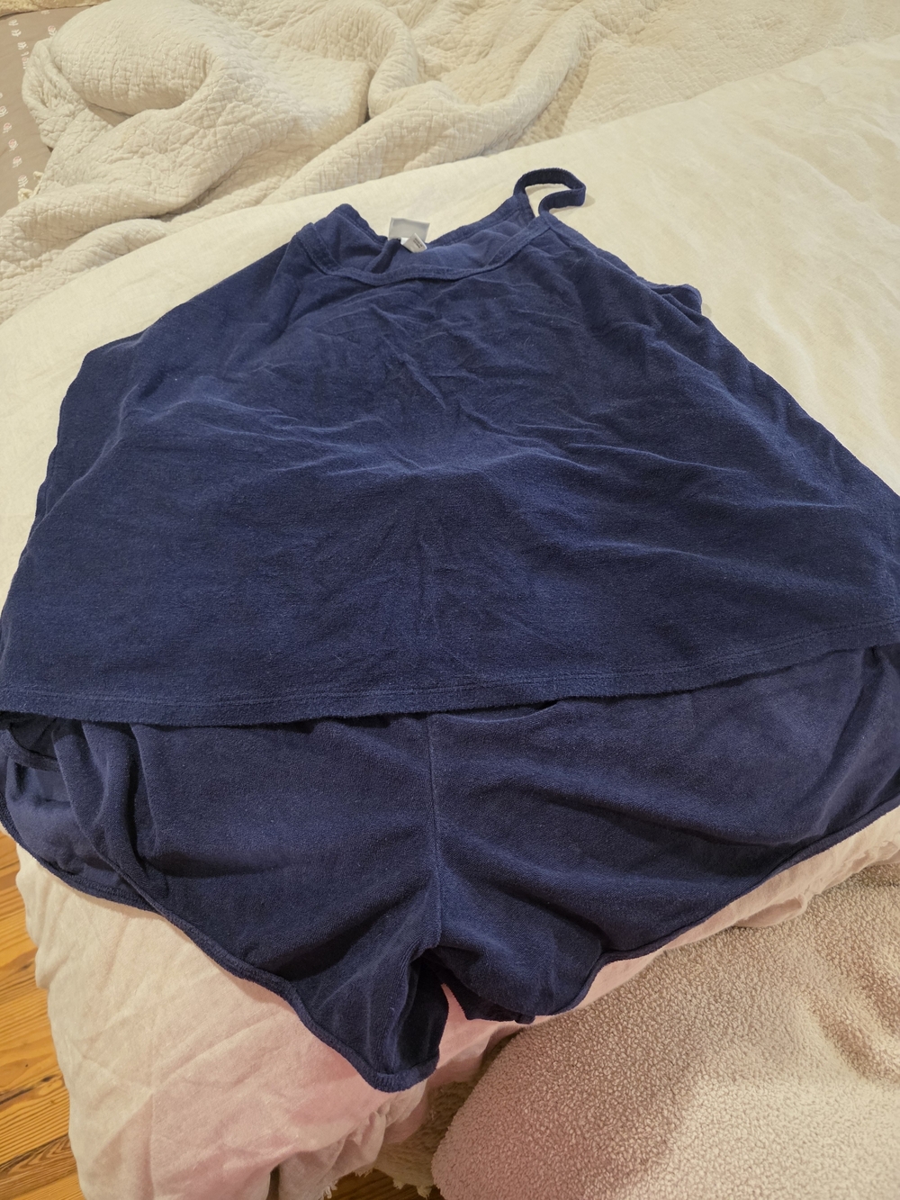 Ava & Viv Navy Terry Tank and Shorts Set